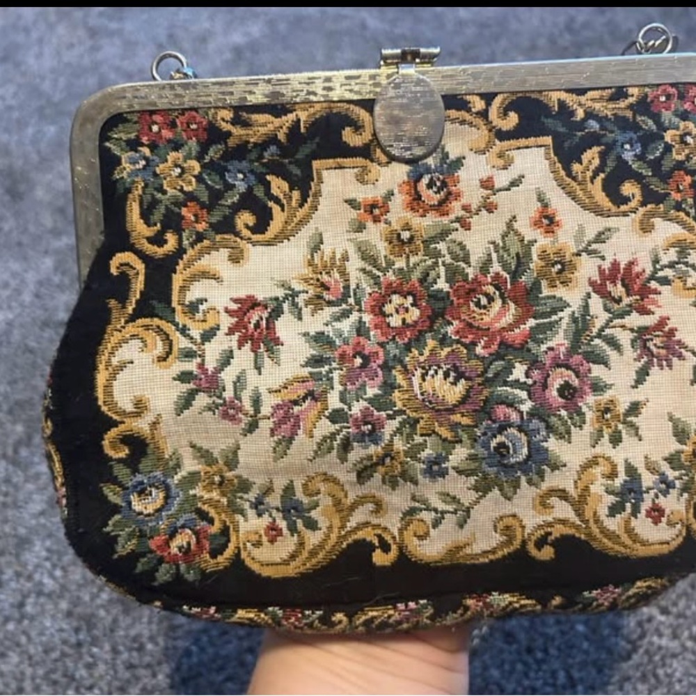 Floral Tapestry Clutch Bag